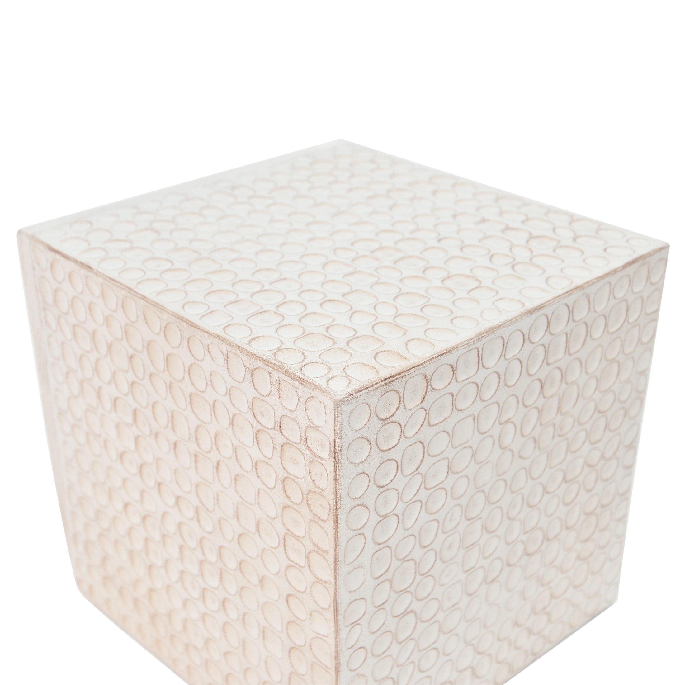 Christopher Knight Home Outdoor 15" Accent Side Table, Fluted Cube Patio Coffee Table, Antique Brown