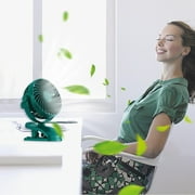 JeashCHAT Clip-on Fan , Small Desk Fan, Personal Cooling Fan with Sturdy Clamp, 3 Speeds 720 Degree Rotation USB Plug in Quiet Little Fan for Bedroom Office Dorm (Green)