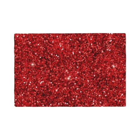 

Placemats Set of 4 / 6 Red Glitter Placemats for Dining Table Indoor/Outdoors Heat Resistant Washable Placemats 18 x 12