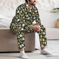 thumbnail image 7 of Honeii Bear Sunflower Pattern Mens Pajamas Set,2pcs Men's Lounge Long Sleeve Sleep Shirt and Pajama Bottoms Sleepwear Set,Mens Pjs Sets-Small, 7 of 7
