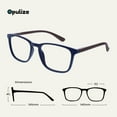 thumbnail image 5 of OPULIZE MAX Reading Glasses 3 Pack - Classic Large Rectangular Frame - Matte Blue Green Gray - Men's Women's Unisex - Spring Hinges - RRR78-367 - +3.00, 5 of 6