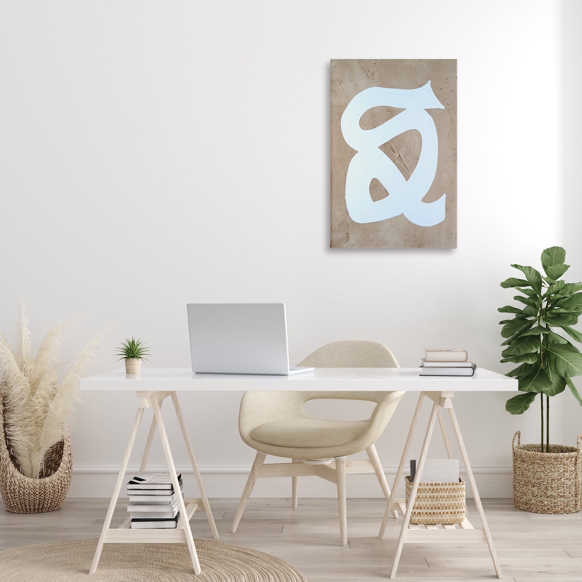 Stupell Industries Modern Swirl on Beige Abstract Painting Gallery Wrapped Canvas Art Print Wall Art, 20 x 30