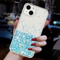 thumbnail image 5 of Luminous Case for iPhone 14 Plus, Glow in the Dark Fluorescent Glitter Case for Women Girls, Bling Sparkle Lightweight Slim Shockproof Protective Phone Cover for iPhone 14 Plus, Blue, 5 of 6