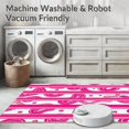 thumbnail image 5 of ODIKA 4'x6' Machine Washable Non-Slip Area Rug, Contemporary Lipstick Stripe with Delicate Spot Overlays and Curved High Traffic Rug, Pink, 330231, 5 of 5
