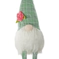 thumbnail image 5 of Northlight Spring Floral Plaid Gnome Figure with Dangling Legs - 28" - Green and White, 5 of 5