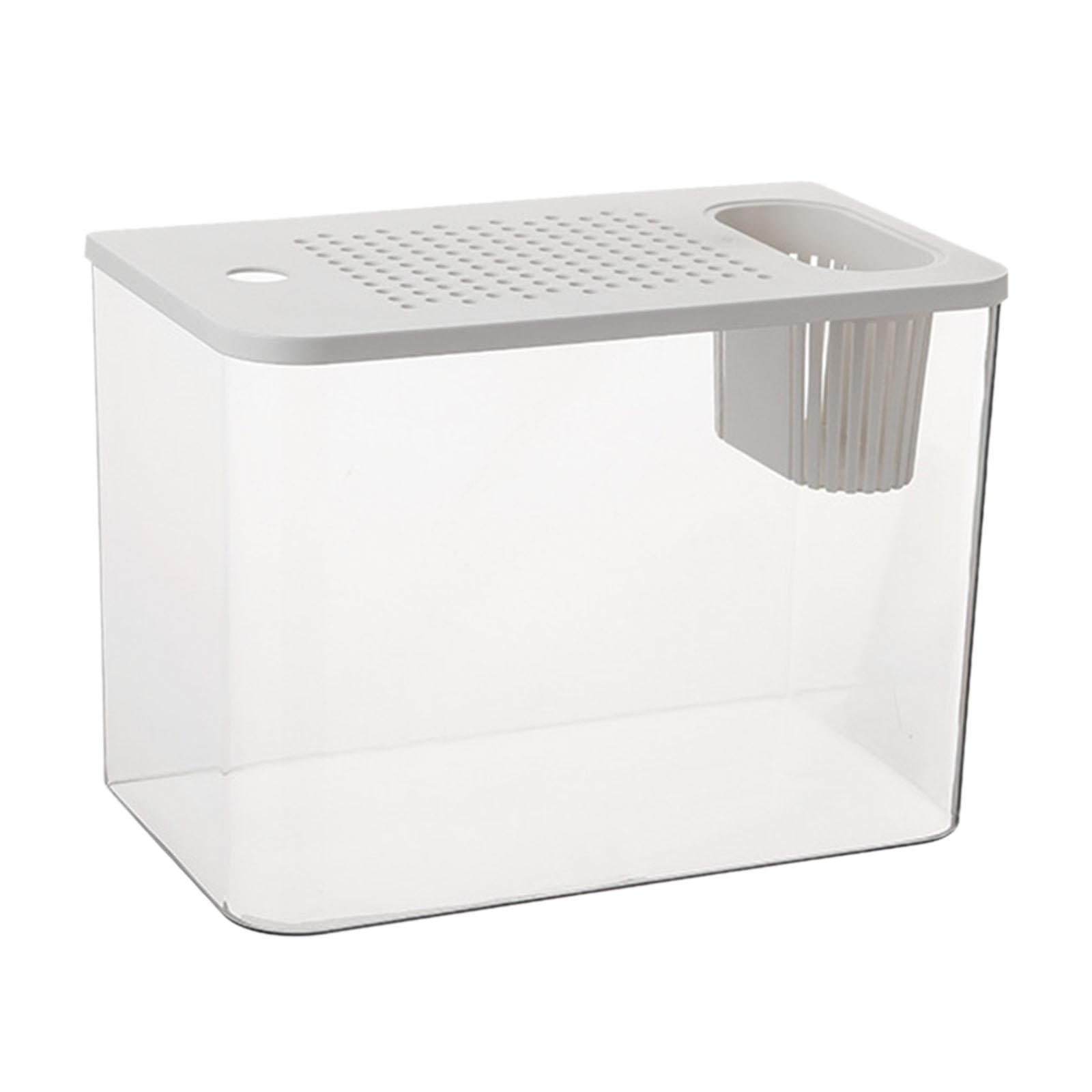 Stgfyxgs Reptile Terrarium Tank Habitat Desktop Breeding Tank Small Tank Clear Visibility for Snake Frog Betta Gecko Lizards White Lid