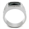 thumbnail image 3 of Luxe Jewelry Designs Stainless Steel Men's Ring with Black Jet Synthetic Onyx and Clear Stones -, 3 of 4