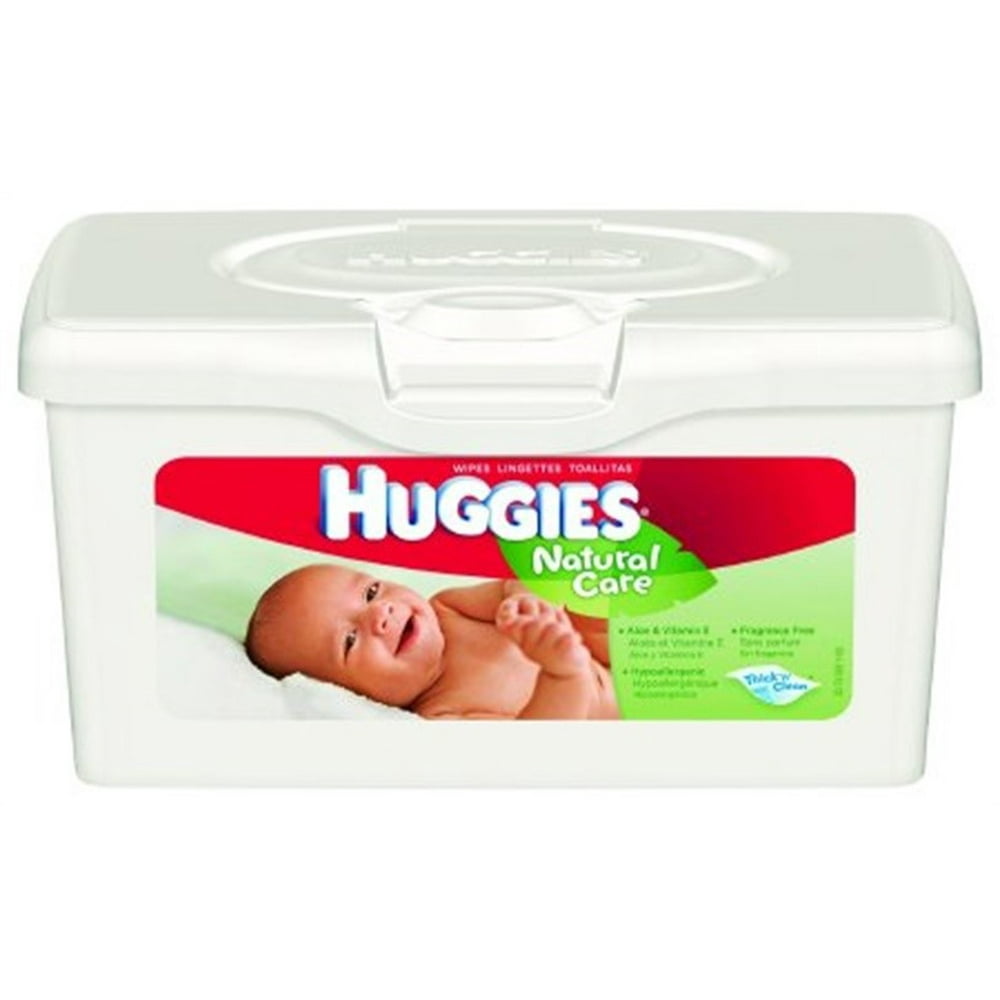 Baby Wipe Huggies Natural Care Tub Aloe Unscented 64 Count