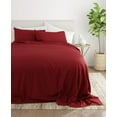 thumbnail image 2 of 800TC Split King Size 5-Piece Sheet Set Giza Cotton - Premium 800-Thread-Count 100% Egyptian Cotton, Fit Upto 15 inches Deep Pockets Mattress - Burgundy, 2 of 7
