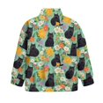 thumbnail image 5 of Uorisanigo Kids Girls Sweatshirt Comfortable Long Sleeve Lapel Zipper Sweatshirt Oversized Floral Black Cat Quarter Zipper Cropped Sweatshirts for Vacation Shopping Exercise Wear, 5 of 7