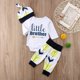 thumbnail image 3 of Conjunto de 3 piezas de ropa para hermano pequeño, mono y pantalones largos para recién nacidos de 0 a 24 meses., 3 of 6
