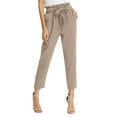 thumbnail image 2 of Women's Casual Pants High Waisted Trousers For Daily Wear Vacation Comfortable Tied Waist 9 Length Cropped Pants With Bow Detail, 2 of 5