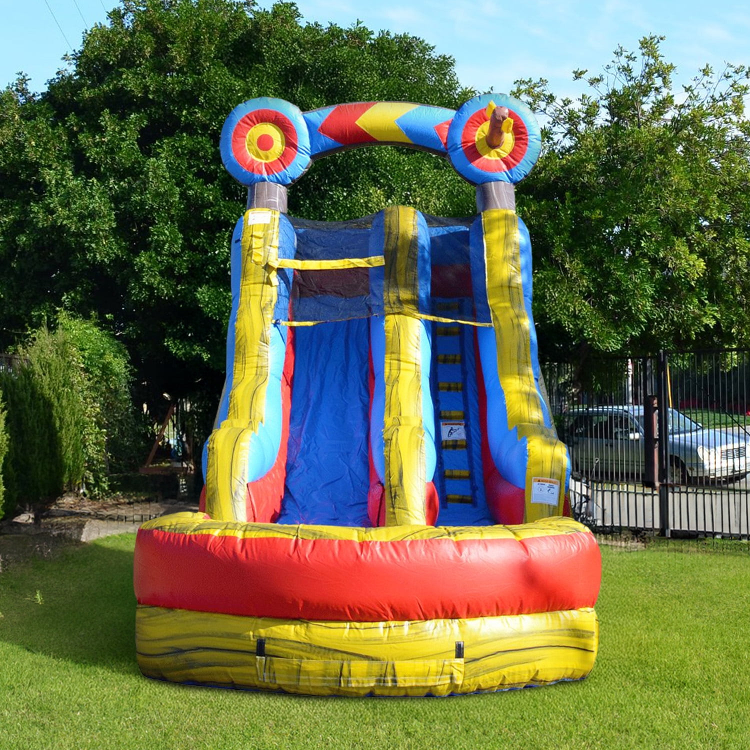 JumpOrange Target 15' ft Commercial Inflatable Water Slide with Splash Pool (with Blower)