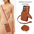 thumbnail image 5 of Compatible with Samsung Galaxy S24/S25 5G Wallet Phone Case Tempered Glass Screen Protector Wrist Crossbody Strap Stand Credit Card Holder RFID Slot Cell Cover for S 24 24S 25 25S Women Girls Brown, 5 of 10