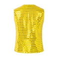 thumbnail image 3 of Aislor Kids Girls Sequined Vest Jacket Waistcoat Button Closure for Hip-Hop Jazz Dance Stage Performance Gold&Yellow 2-3, 3 of 7