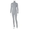 thumbnail image 3 of BWQ Mono informal de manga larga con cuello alto y manga larga ajustado y elástico para mujer, traje de una pieza para otoño e invierno de 2024, 3 of 5