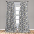 thumbnail image 4 of Ambesonne Grey Design Curtains, Snowy Flowers Leaves, Pair of 28"x95", Earth Yellow and Ceil Blue, 4 of 4