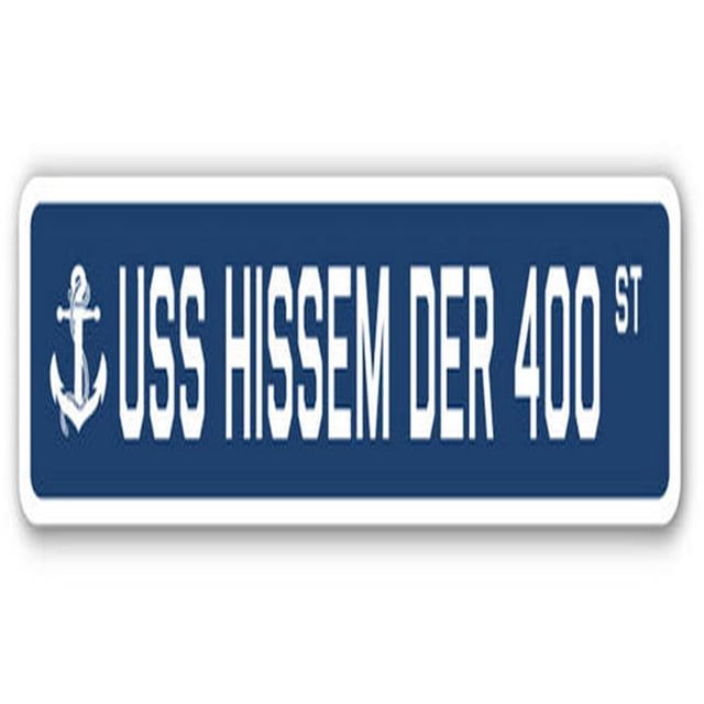 SignMission SSN-624-Hissem Der 400 Panneau de Rue Hissem Der 400 - Cadeau pour Navire Navire Vétéran Marin US Navy