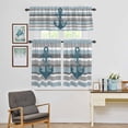 thumbnail image 5 of Kitchen Window Curtains Valance and Tier Set, Haze Blue Ocean Anchor Rod Pocket Tier Curtains and Valance 3 Piece Set, Coastal Gray White Stripe Window Treatment for Bedroom Living Room, 5 of 9