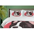 thumbnail image 4 of Ambesonne Animal Duvet Cover Set, French Bulldog Hipster, 2-Calking, Pink Brown, 4 of 6