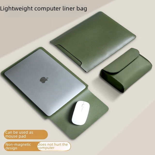 Adecuado para bolsa de revestimiento para computadora portátil Apple Xiaomi Huawei 13/14/15/16/pulgadas, bolsa para computadora de cuero PU engrosado no magnético