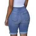 thumbnail image 1 of Leutsin Women Elastic Destroyed Hole Leggings Short Pants Denim Shorts Ripped Jeans, 1 of 4