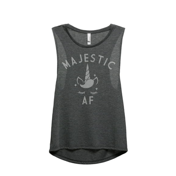 Thread Tank Majestic AF Women's Fashion Sleeveless Muscle Tank Top Charcoal Small