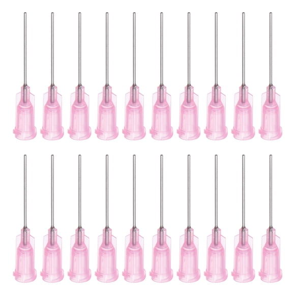 Blunt Tip Dispensing Needle for Liquid Glue Gun, 20G 1", 40 Packs Pink