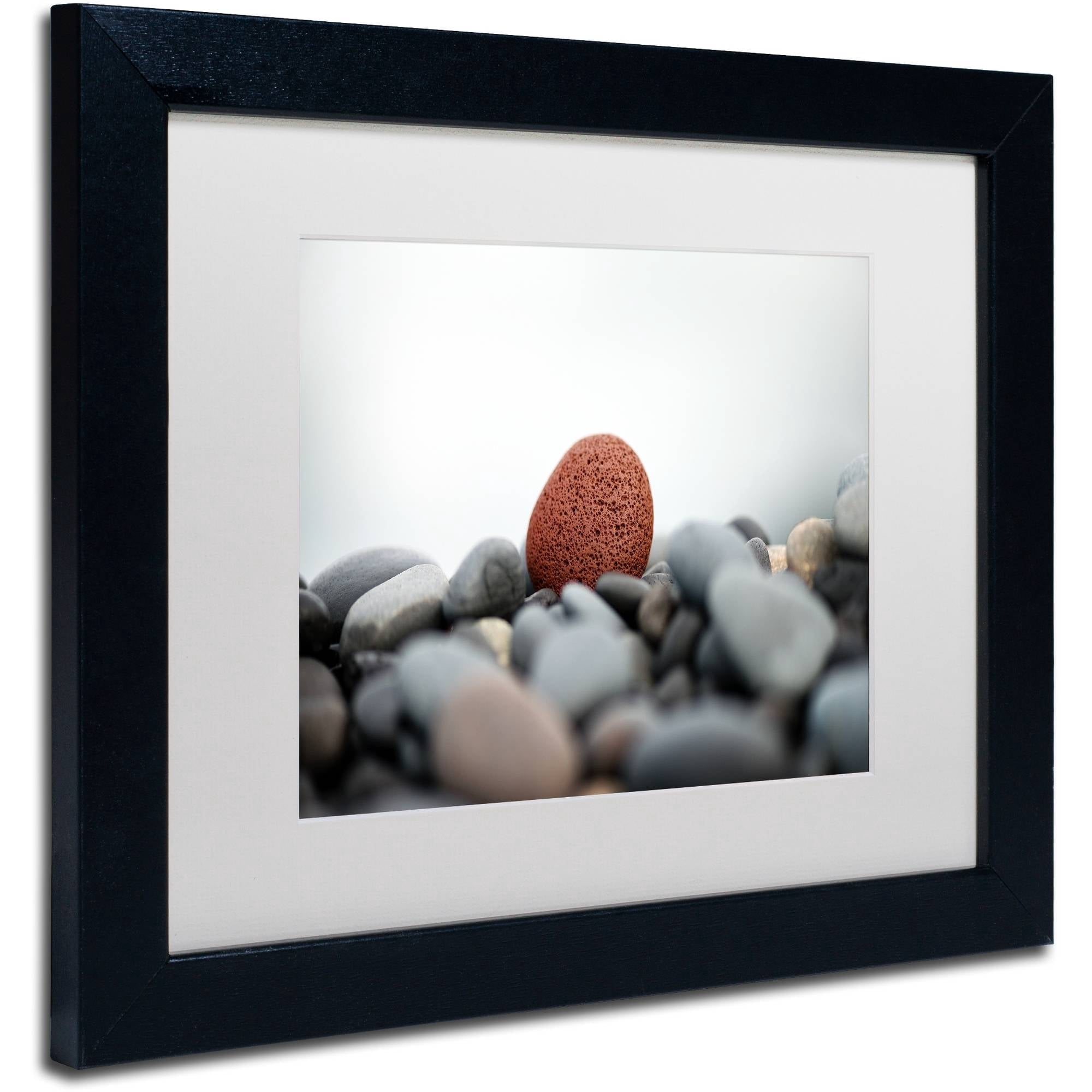 Trademark Fine Art "Red Stone" Canvas Art by Philippe Sainte-Laudy White Matte, Black Frame