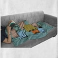 thumbnail image 6 of Retro Soft Flannel Fleece Blanket, Geometric Pattern with Beveled Squares and Rectangular Forms Overlapped to Each Other, Cozy Plush for Indoor and Outdoor Use, 70" x 90", Multicolor, by Ambesonne, 6 of 6