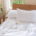 thumbnail image 2 of MooMee Pillowcases 100% Washed Cotton Linen Like Textured Envelope Closure Set of 2 (Bright White, Queen), 2 of 5