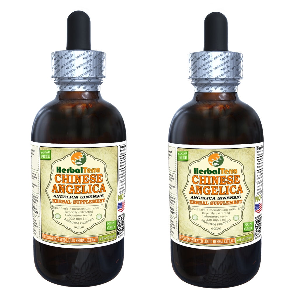 Angelica Chinese (Angelica Sinensis) Tincture, Organic Dried Root Liquid Extract (Herbal Terra