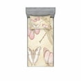 thumbnail image 2 of Vintage Bedding Set with Sheet & Covers, Butterflies Bugs Old Collector Image on Abstract Retro Backdrop Art, Printed Bedroom Decor 2 Shams, 4 Sizes, Pale Pink and Pale Grey, by Ambesonne, 2 of 3