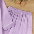 thumbnail image 7 of Gvdentm 2t Boys Pajamas Girls Boys Kids Silk Satin Pajamas Set Button-Down Clothes Long Sleeve Loungewear Sleepwear PJS Pajama(Light Purple,8-9 Years), 7 of 7