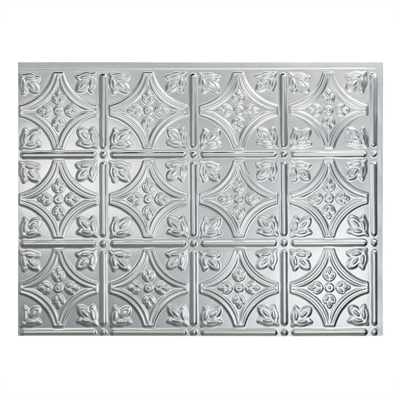 Fasade Easy Installation Traditional 1 Brushed Aluminum Backsplash Panel for Kitchen and Bathrooms (18" x 24" Panel)