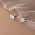 thumbnail image 4 of K-KED Real 925 Sterling Silver & Enamel Daisy Stud Earrings Flower Plants Garden Studs, 4 of 6