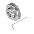 thumbnail image 3 of Single Groove Pulley 10mm Fixed Bore 40mm Outer Diameter Aluminum Alloy for Drilling Machine 6mm PU Round Belt, 3 of 5