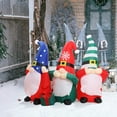 thumbnail image 3 of LuxenHome 6Ft L Gnome Elf Trio Outdoor Holiday Inflatable with LED lights, 3 of 6