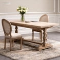 thumbnail image 5 of Noble House French Country Round Back Dining Chairs with Solid Wood Frame, for Living Room, Kitchen, Beige, Set of 2, 5 of 8