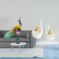 thumbnail image 2 of Estatua del pavo real,Estatua de pavo real,adorno de escritorio creativo y divertido,Escultura decorativa de pavo real para decoración del hogar,estatua de cisne,Estatuas y figuras de cisnes, 2 of 8