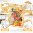thumbnail image 6 of CCOCC 100 Pcs Resealable Mylar Bags with Frosted Clear Window Packaging Bags Foil Pouch Zipper Bag for Food Self Sealing Storage Supplies (2.75×3.93, Light Gold), 6 of 7