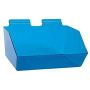 12 x 5 ½ x 9 ½ inch Clear Blue Plastic Dump Bin - For Slatwall - Set of 2