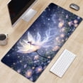 thumbnail image 7 of UPCEED Purple Moon flower Fairy Mouse Pad Lotus Flowers Mouse Pad 23.6"x11.8" HD Printed Non-Slip Stitched Edges Desktop Mat, 7 of 7