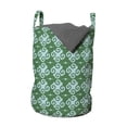 thumbnail image 1 of Abstract Laundry Bag, Repeating Star Like Ornaments in Symmetrical Composition Illustration, Basket with Handles Drawstring Closure for Laundromats, 13" x 19", Jade Green Pale Blue, by Ambesonne, 1 of 4