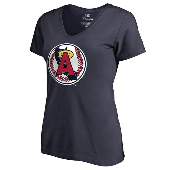 Women's Navy Los Angeles Angels Cooperstown Collection Forbes T-Shirt