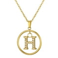 thumbnail image 2 of Murtoo Gold Tone Round Letter Pendant Necklace – 26 Alphabet Options, Lightweight Chain Jewelry Gift for Daily Style, 2 of 5