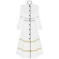 thumbnail image 2 of iiniim Robe de Clergé pour Femmes Robe Maxi de Clergé Robe de Chœur de Ministre Manches Évasées Robe Longue à Boutons Blanche 3TG, 2 of 8