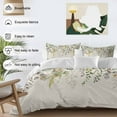 thumbnail image 3 of Queen 4 Piece Bedding Set Vintage Eucalyptus Leaves Soft Breathable Duvet Cover and Pillowcase,Country Leaves on Linen Duvet Cover Set Washable Bed Sheets for Bedroom Dormitory Guest Room, 3 of 8