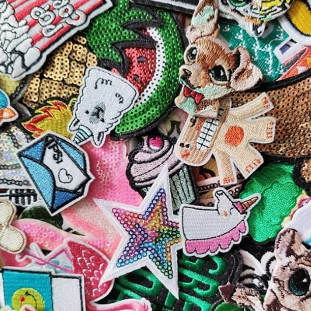 50 Pcs Embroidered Patches Cute Cartoon Patch with Sewing Kit for