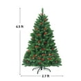 thumbnail image 2 of Costway Arbre de Noël Articulé de 4,5 Pi Pré-Illuminé avec Pommes de Pin, Baies Rouges et 300 Lumières DEL, 2 of 10